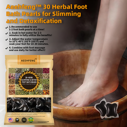 Aeehfeng™ 30-Herb Slimming & Detox Foot Bath Beads - (LANA Certification, Lymphatic Association of America)